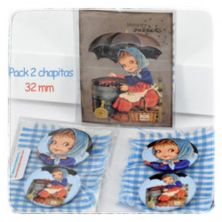 Chapitas pack 2 uds: CASTAÑERA. 32 mm