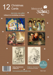 Pack 12 Christmas+ sobre (12 x 17 cm). Serie "Nacimientos".  CHPK 12.