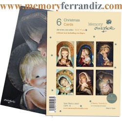 Christmas  Ferrándiz, serie MARIA Y JESÚS, pack 6 tarjetas variadas, Memory Ferrándiz. CHPK 16.