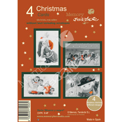 Christmas Ferrándiz, Serie BLANCO Y NEGRO, 4 tarjetas navideñas Memory Ferrándiz, felicitaciones