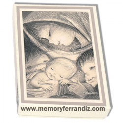  Estampas Comunión Ferrándiz, DIBUJO VIRGEN BLANCO Y NEGRO, Memory FerrándizJO BLANCO Y NEGRO- Memory Ferrándiz