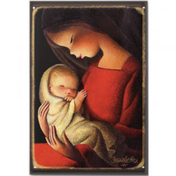 Imán Virgen vestido rojo 53x78 mm Memory Ferrándiz