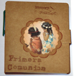 Libreta mini con notas de colores autoadhesivas +bolígrafo. "Primera Comunión". 9 x 8 cm  "Razas"