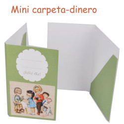 mini carpetita monedero "angelitos en verde"