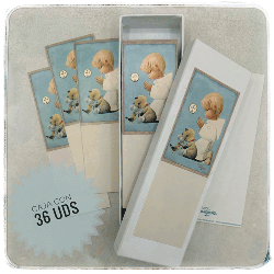 Puntos de Libro NIÑO AZUL. 36 ud. en cajita. NUEVO. Papel cartulina. 