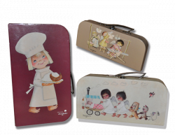 SET 3 Cases Memory Ferrandiz. Cardboard briefcase with handle metal: LITTLE ANGELS