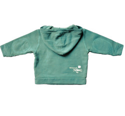 Sudadera "esquiadores" con capucha. Color aguamarina