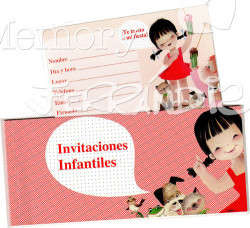 Talonario Invitación infantil - Niña (15 invitaciones)