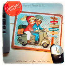 Mouse pad- Alfombrilla de ratón. 24 x 19 x 0,3 cm. Scooter "Vespa". Memory Ferrándiz