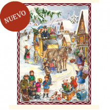 Calendario adviento purpurina CARRUAJE NAVIDEÑO