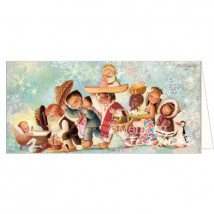 Tarjeta Christmas NIÑOS DEL MUNDO Ferrándiz  10 x 21 cm