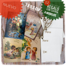 Tarjetas regalo navideñas, con cordel rústico.