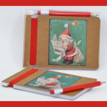 Libreta mini con goma color PAPA NOEL+ lápiz  