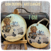 Llavero de madera Biscuter