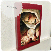 Cuadro Virgen color burdeos