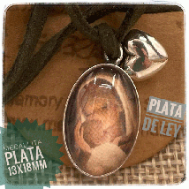 Medalla mini de PLATA DE LEY "Virgen canela" 13x18mm