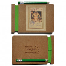 Libreta mini con goma elástica color APÓSTOL SANTIAGO+ lápiz  12,5 x 8,5 x 0,6 cm.