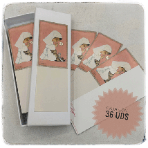 Puntos de Libro NIÑA ROSA. 36 ud. en cajita. NUEVO. Papel cartulina. 