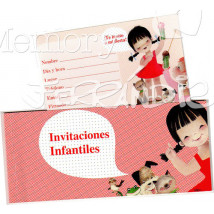 Talonario Invitación infantil - Niña (15 invitaciones)