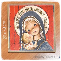 Tabla madera Virgen gótica