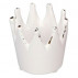 CORONA REYES MAGOS porta velas, cerámica, 7 cm, blanca.