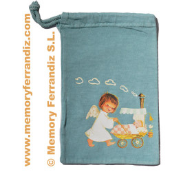 Bolsa algodón Ferrándiz  ANGELITO PASEANDO BEBÉ,  23X14 cm (P)