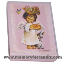 Estampas Comunión Ferrándiz -ANGELITO CON PAN Y UVAS- Memory Ferrándiz