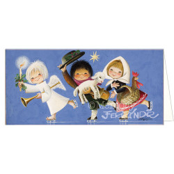 Tarjeta Christmas Ferrándiz -NIÑOS PATINANDO-  Memory Ferrándiz