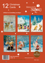 Pack 12 Christmas. Serie "Escandinavia". CHPK 15. 12 u + sobres (12 cm x 17 cm)