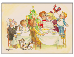 Cuadro en lienzo digital "Comida Navidad" (60X47cm)