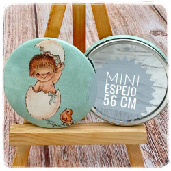 Mini espejo 56 mm huevo azul 