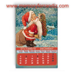 Imán nevera rectangular  PAPÁ NOEL CALENDARIO, Ferrándiz,