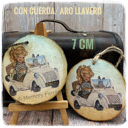 Llavero de madera Biscuter
