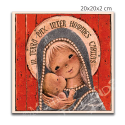 lienzo virgen gótica plateada 20x20x2 cm