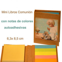 Mini libro con notas adhesivas  COMUNIÓN NIÑO 6,5 x 8,5 x 1 cm