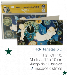 Christmas Cards Ferrándiz, NEW YEAR (2D) pack 10 pcs x 2 models (10x17 cm) + envelopes