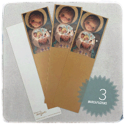 Puntos libro 3 ud. ANGELITO DORADO.cm.Diseñado por Memory Ferrándiz. 