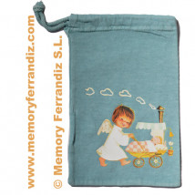 Bolsa algodón Ferrándiz  ANGELITO PASEANDO BEBÉ,  23X14 cm (P)