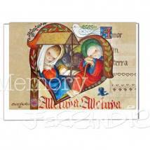 Tarjeta Christmas Ferrándiz  CORAZÓN MEDIEVAL, 12 X 17 cm