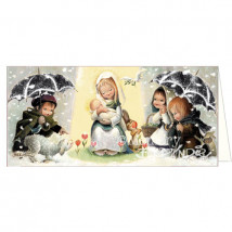 Tarjeta Christmas -Virgen paraguas- Ferrándiz