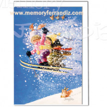 Tarjeta Christmas -SALTO DE ESQUÍ- Memory Ferrándiz