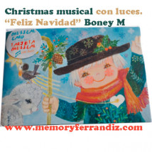 Tarjeta Musical "Pastor" + luces. Villancico "Feliz Navidad" de BoneyM 