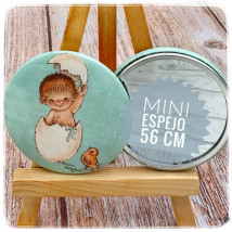 Mini espejo 56 mm huevo azul 