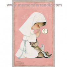 Estampas Comunión Ferrándiz -NIÑA ROSA- Memory Ferrándiz