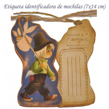 Placa vintage etiqueta para maleta. "Peregrino". 14 x 7 cm