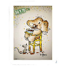 Lámina infantil "Elefante trona"