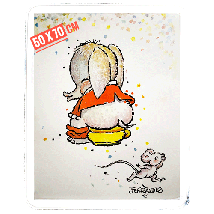 Lámina infantil "Elefante  wc"