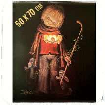 Lámina original "Niño ventana corazón"". 50 x 70 cm