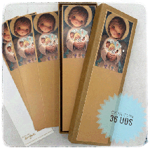 Puntos de Libro ANGELITO DORADO. 36 ud. en cajita. NUEVO. Papel cartulina.
