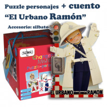 Puzzle "Personajes" + CUENTO "El URBANO RAMÓN". Accesorio: silbato
